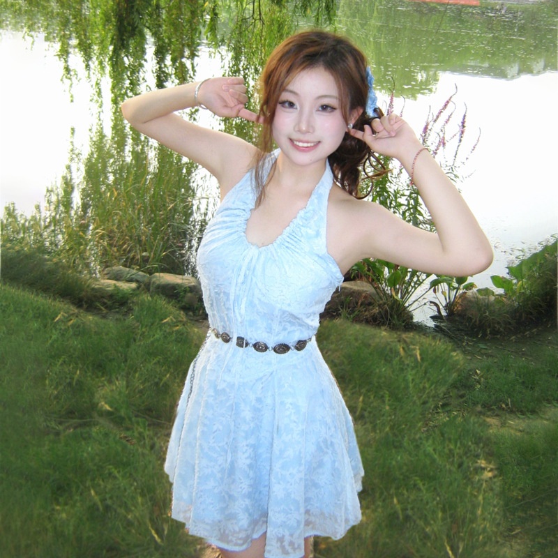 ChicShe European And American Style 2025 Summer New Women's Sexy Halter Neck Backless Jacquard Pure Desire High Waist Slimming_voghion.com