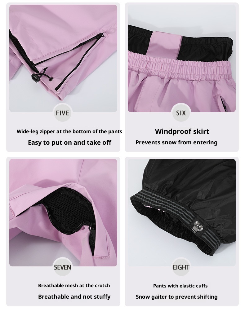 001 3L Suit Set For Women, Unisex Waterproof Breathable Thermal Ski Pants, In Stock, Cold-Proof_voghion.com