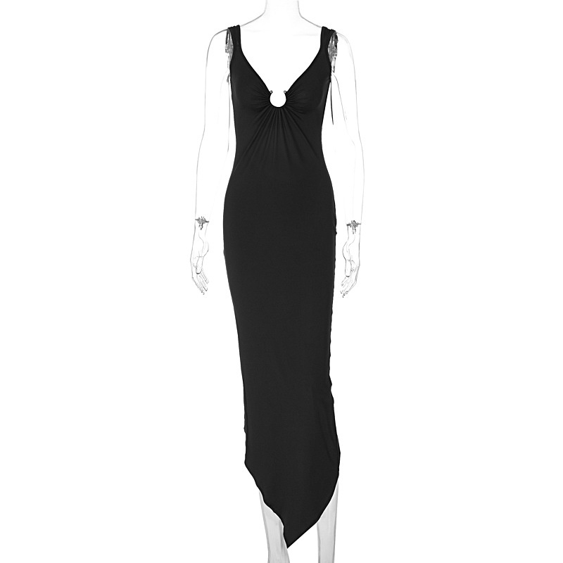ChicShe European And American Style Cross-Border Women's Clothing 2024 Summer Long With Slit Sleeveless Slim Fit Bodycon Strap_voghion.com