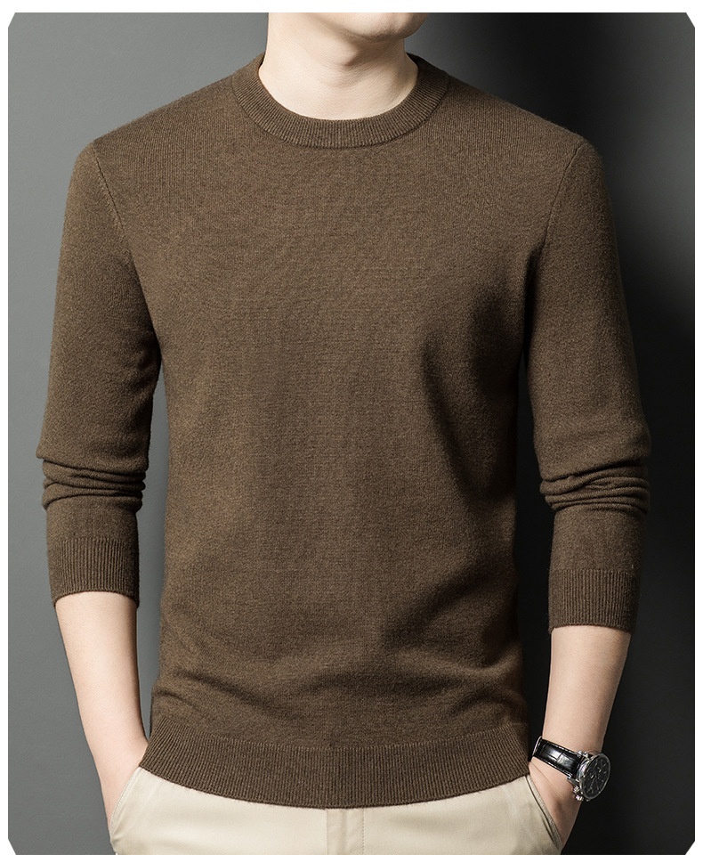 ragazzo Ragazzo Ragazzo Hunterson Abbigliamento Autunno Inverno Nuovo 450g Maglione da uomo in lana con collo rotondo caldo e base spessa per uomo_voghion.com