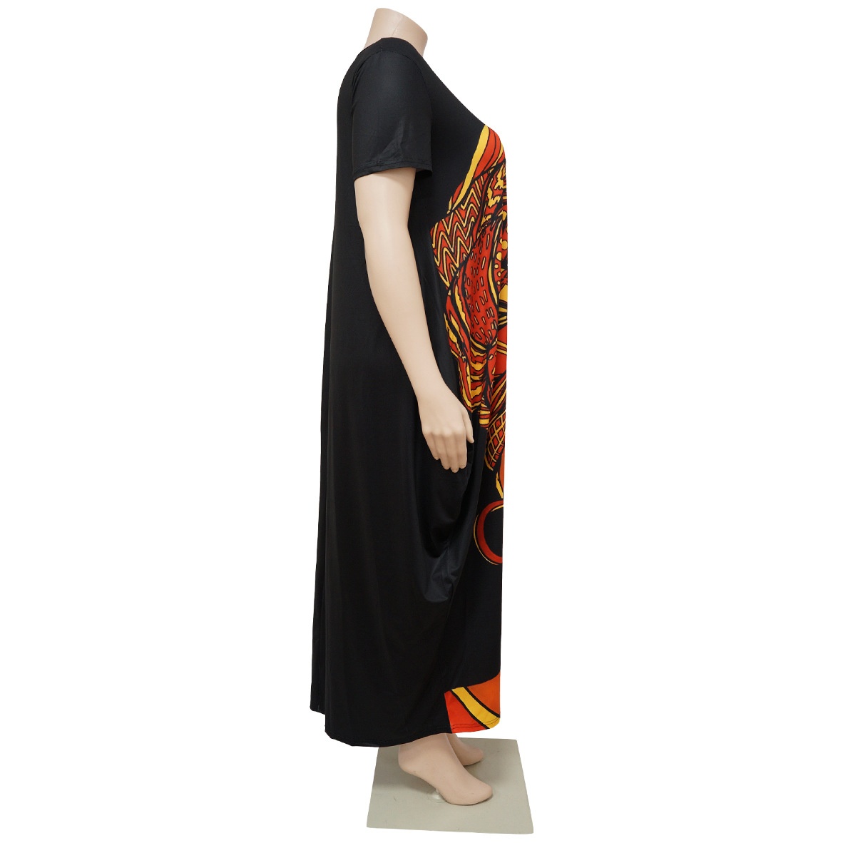 ChicShe N7514 Cross-Border European And American 's Fashion Positioning Printed Pocket Plus Size Loose Oversized Dress For_voghion.com
