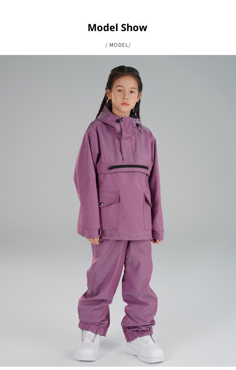 001 Xueyipai Kinderanzug Doppelboard Snowboardhose Jungen Mädchen Winddicht Wasserdicht Skiausrüstung für große Kinder_voghion.com