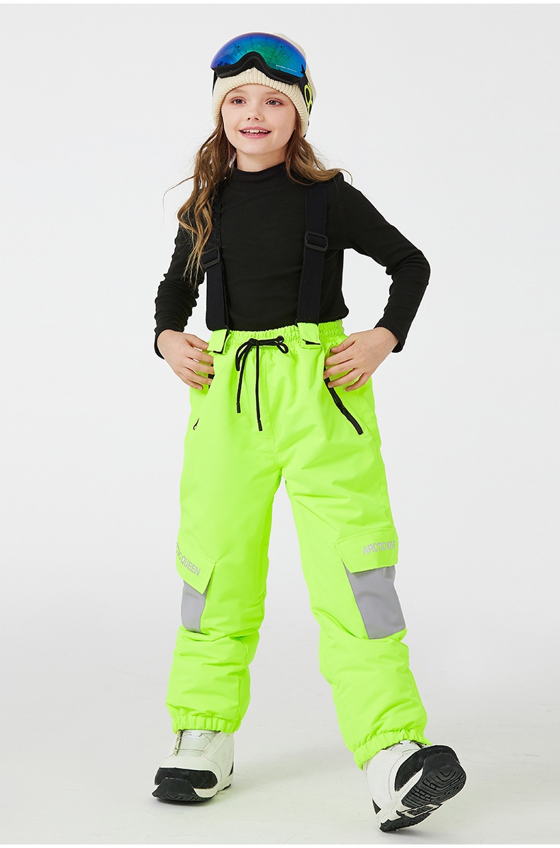 001 Yeni Çocuk Kayak Pantolonu Erkek Kız Kış Su Geçirmez Sıcak Açık Hava Snowboard Tulumları Soğuğa Dayanıklı_voghion.com
