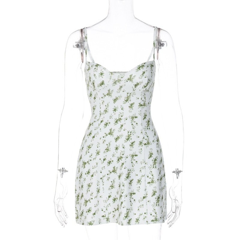 ChicShe Fashion Summer Fresh Floral Pure Desire Strap A-line Short Dress da donna in stile europeo e americano_voghion.com