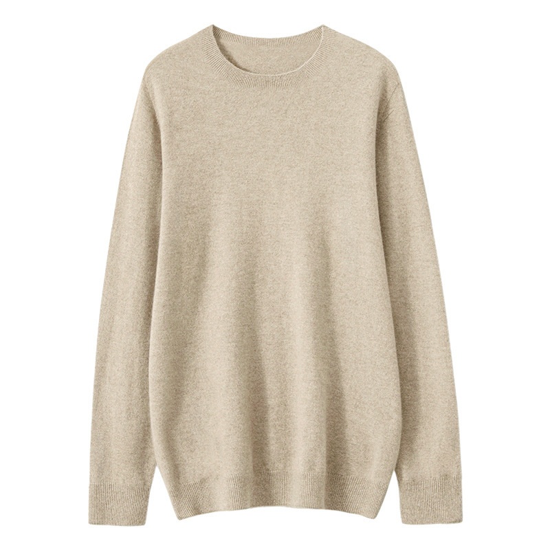 nahtloser, einreihiger Herrenpullover aus 100 % reiner Wolle mit Rundhalsausschnitt, ideal für Business und Freizeit. Auch in Übergrößen erhältlich._voghion.com