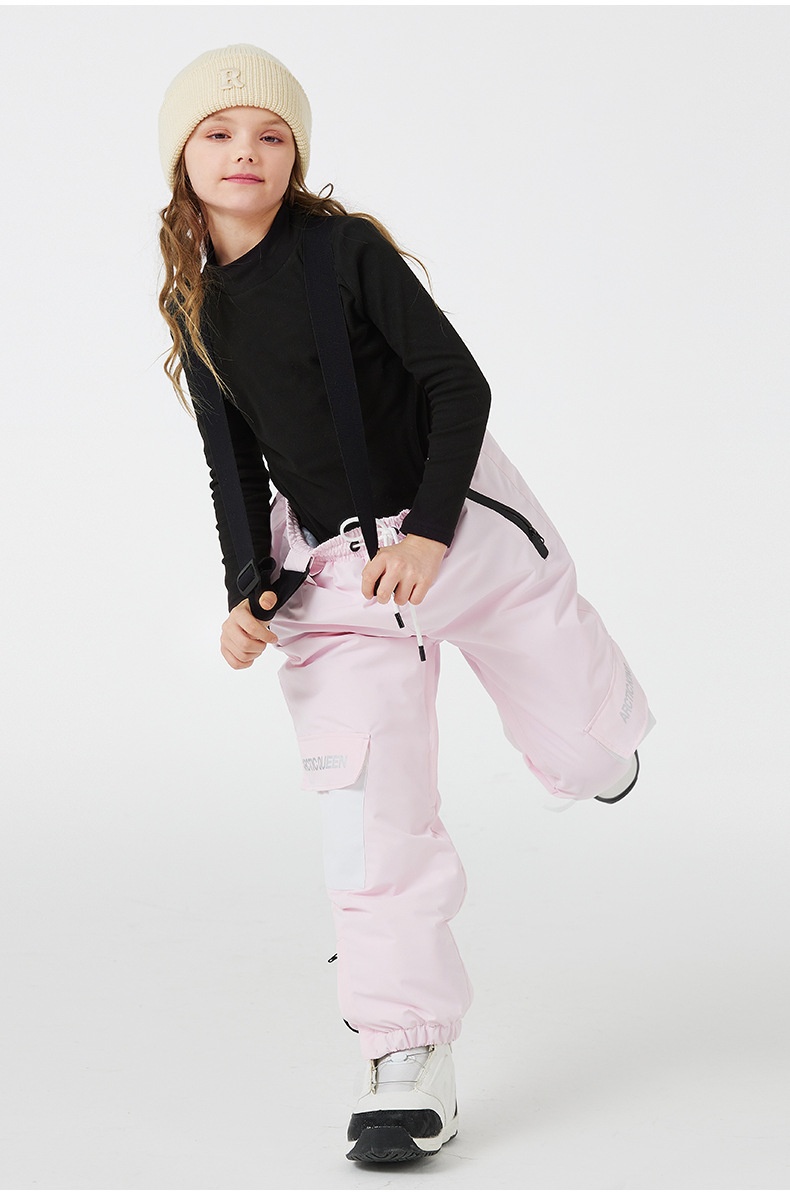 001 Yeni Çocuk Kayak Pantolonu Erkek Kız Kış Su Geçirmez Sıcak Açık Hava Snowboard Tulumları Soğuğa Dayanıklı_voghion.com