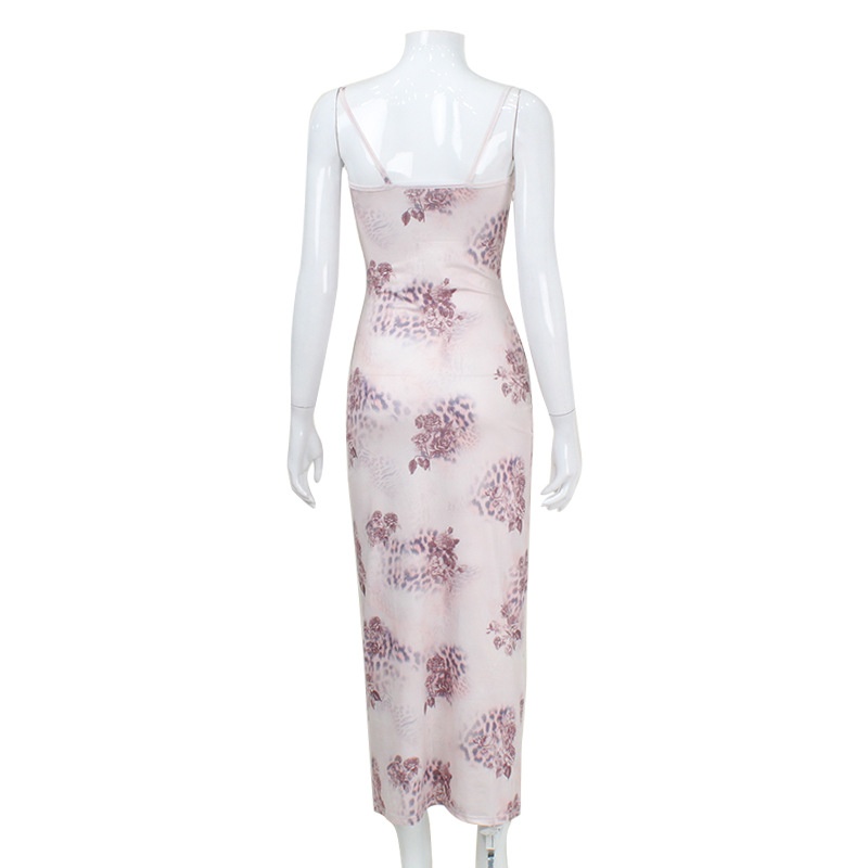 ChicShe Europäisches und amerikanisches Damen-Bodycon-Kleid im angesagten französischen Stil mit sexy Leopardenmuster, schmaler Passform und figurbetonter Silhouette._voghion.com