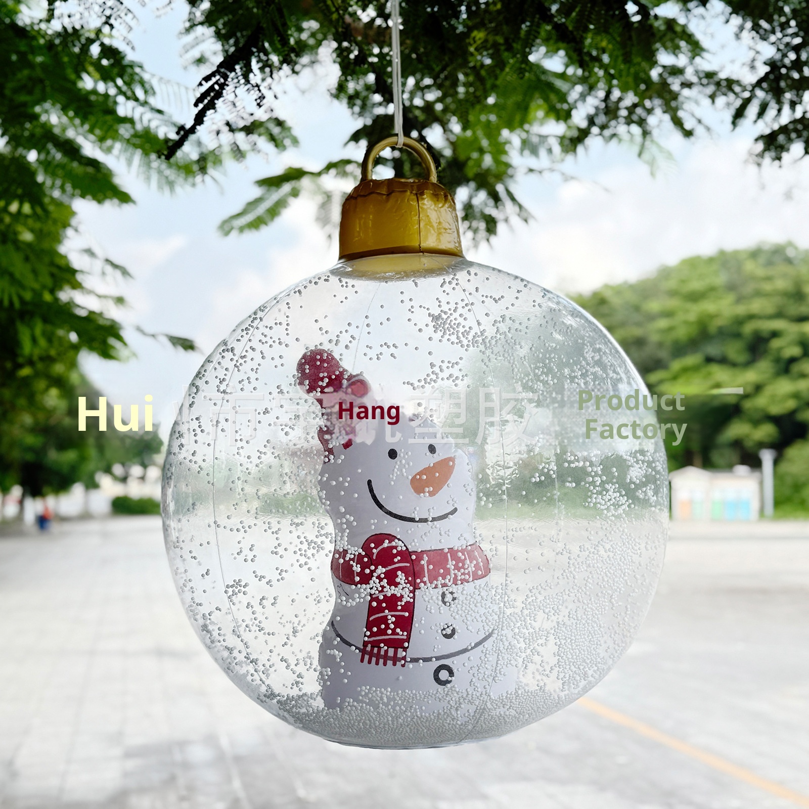 Lillian Cross-Border PVC Snowflake With Lights LED Atmosphere Inflatable Children's Christmas Snowman Decoration Ball_voghion.com