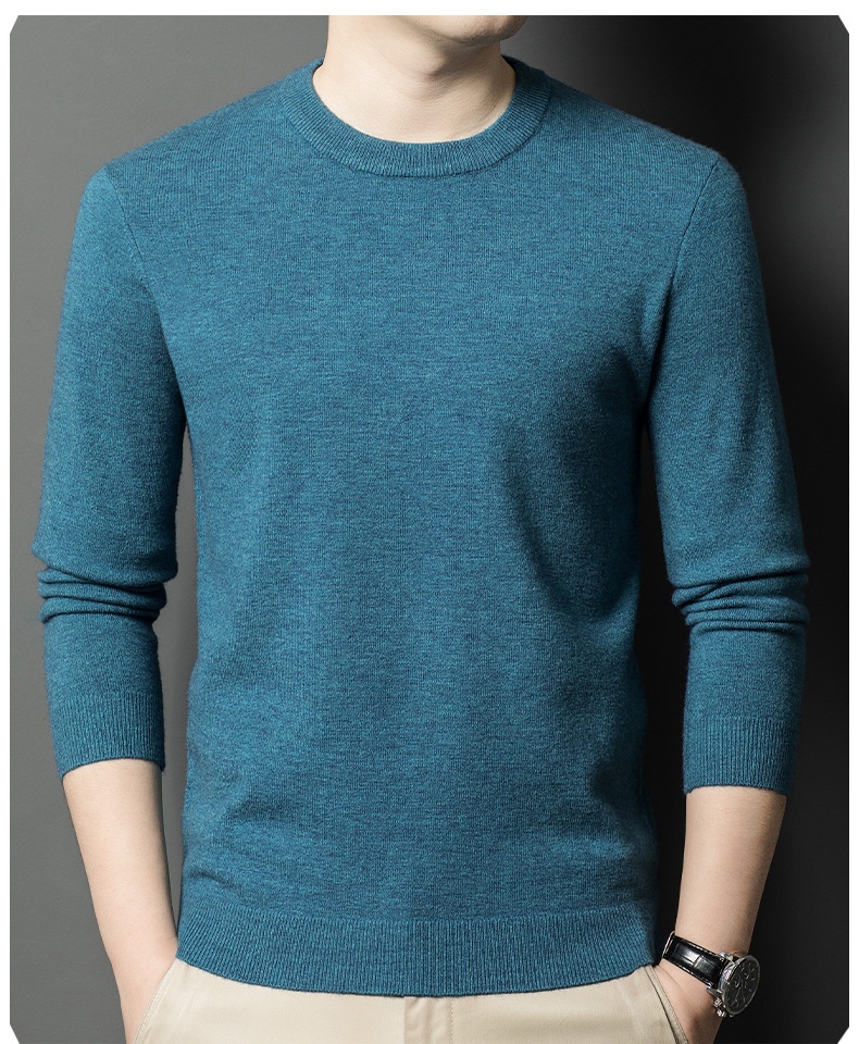 ragazzo Ragazzo Ragazzo Hunterson Abbigliamento Autunno Inverno Nuovo 450g Maglione da uomo in lana con collo rotondo caldo e base spessa per uomo_voghion.com