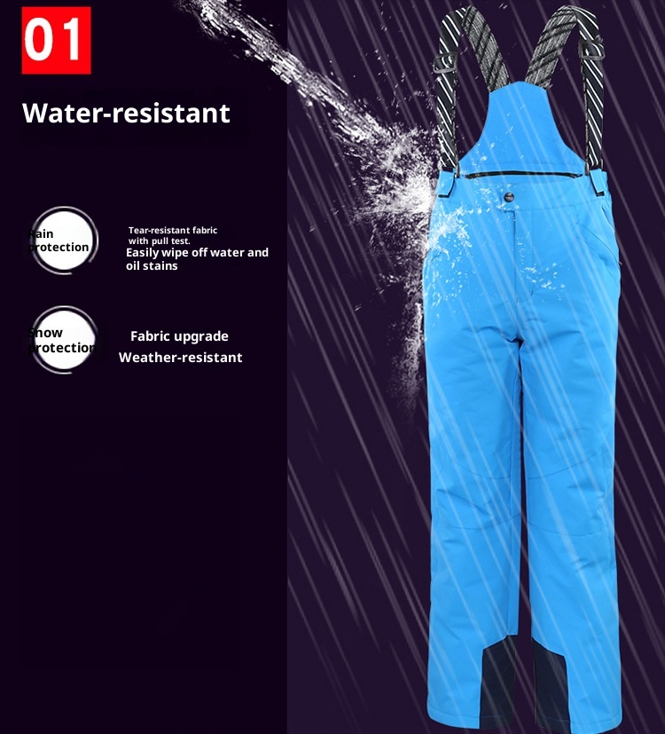 001 Doppelte/Einzel-Boardhose für Jungen und Mädchen, Baumwolle, wasserdicht, mittlere und große Größen, Kinder-Skiausrüstung_voghion.com