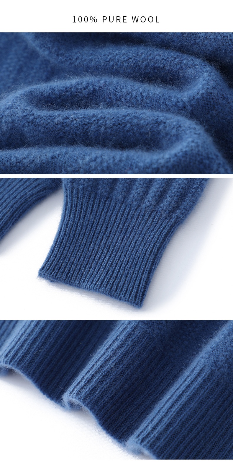 ragazzo Ragazzo Ragazzo 2024 Autunno Inverno Nuovo Uomo Giovanile Pura Lana Spessa Caldo Maglione Girocollo Maglia Top Base Camicia_voghion.com