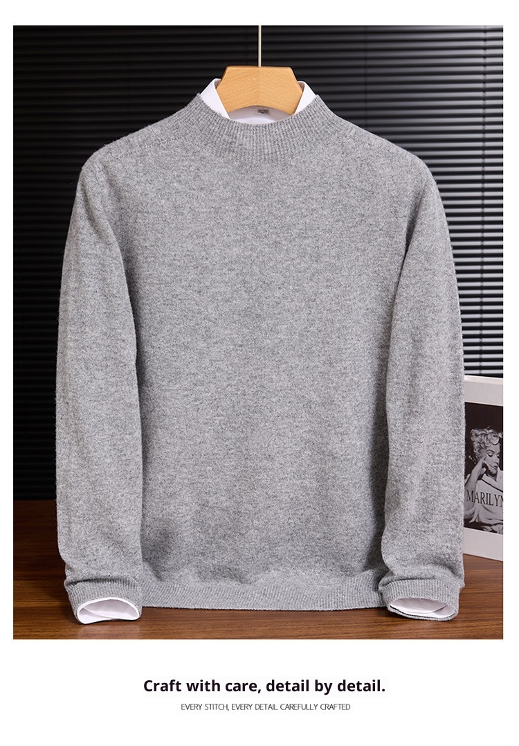 boy Boy Boy 100% Wool First-Line Half TurtleneckData Tested, Popular Men's Sweater_voghion.com