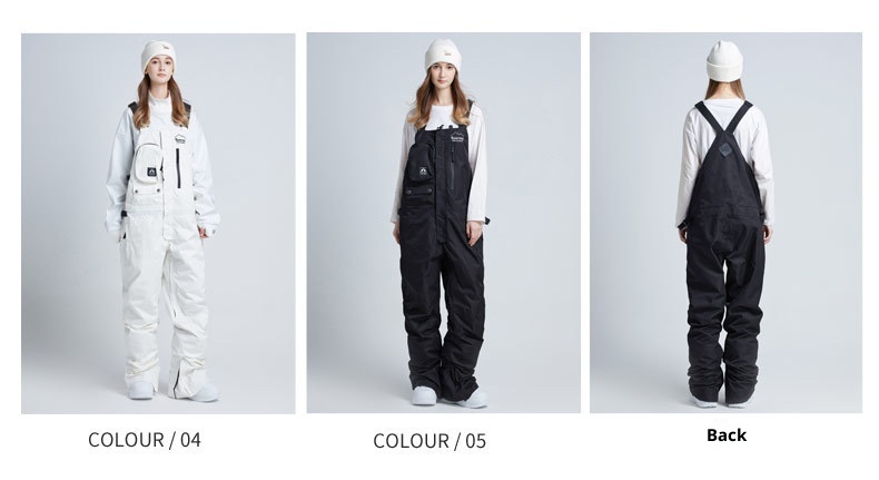 001 Arbeits-Latzhose für Damen und Herren, geeignet zum Snowboarden und Skifahren, wasserdicht, winddicht, gepolstert, warm, figurformend, einteilig_voghion.com