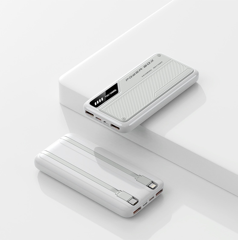 techglobe 66W Fast Charging 10000mAh 20000mAh Built-in Cable New Model Bank Ultra-thin Portable Mobile Power Supply Wholesale_voghion.com