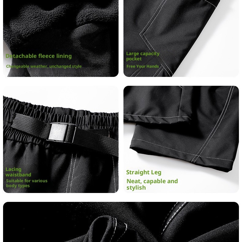 001 Herbst/Winter Softshelljacke Herren Outdoor 3-in-1 Winddicht Wasserdicht Warm Wanderbekleidung Arbeitskleidung Sport Skihose_voghion.com