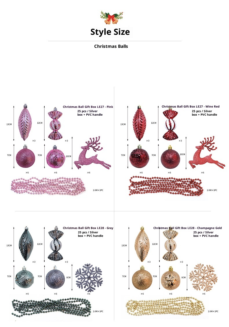 Lillian Plastic Colorful Small Round Reindeer Candy Mall Window Decoration Hanging Christmas Balls Wholesale_voghion.com