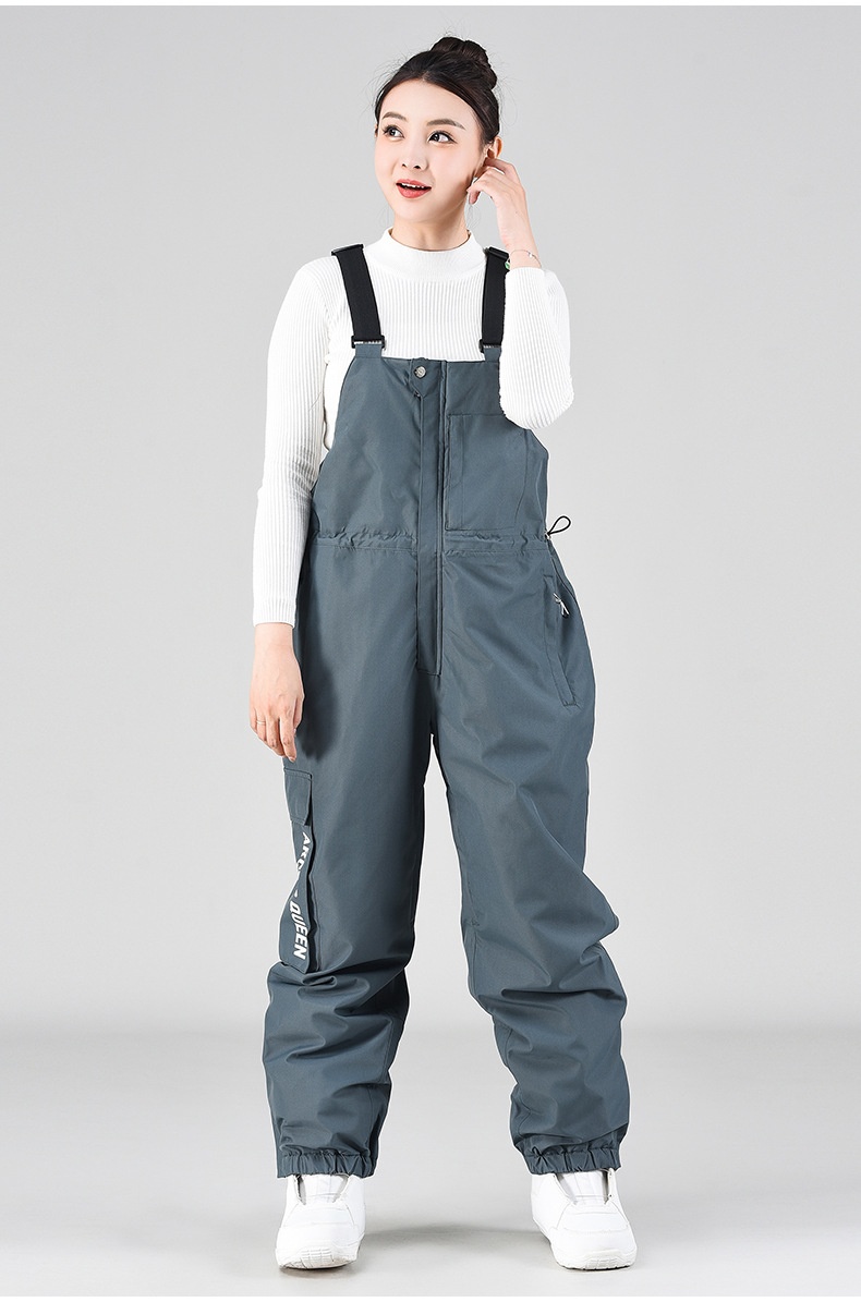 001 Ski Bib Unisex Oversized Winter Outdoor Warm Windproof Snowboard One-Piece Snow Pants_voghion.com