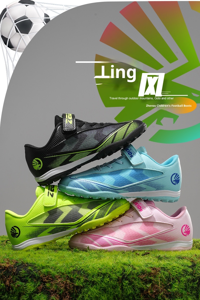 ShoeGlobe Summer Mesh Breathable Sweat-Absorbing Children's Low-Cut Studded Wear-Resistant Boys And Girls Non-Slip Soccer Shoes_voghion.com