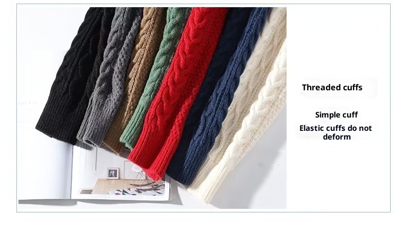 Herrenpullover „Boy Boy Boy“ – weich und kuschelig, trendige Marke für Herbst und Winter, Strickpullover mit Drehverschluss, Rundhalsausschnitt, warmer Innenschicht, lockere Passform_voghion.com