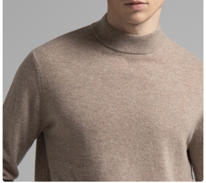 boy Boy Boy Foreign Trade Double Turn High Neck Men Wool Soft Warm Knitted Solid Color Slim Fit Base Sweater Trendy_voghion.com