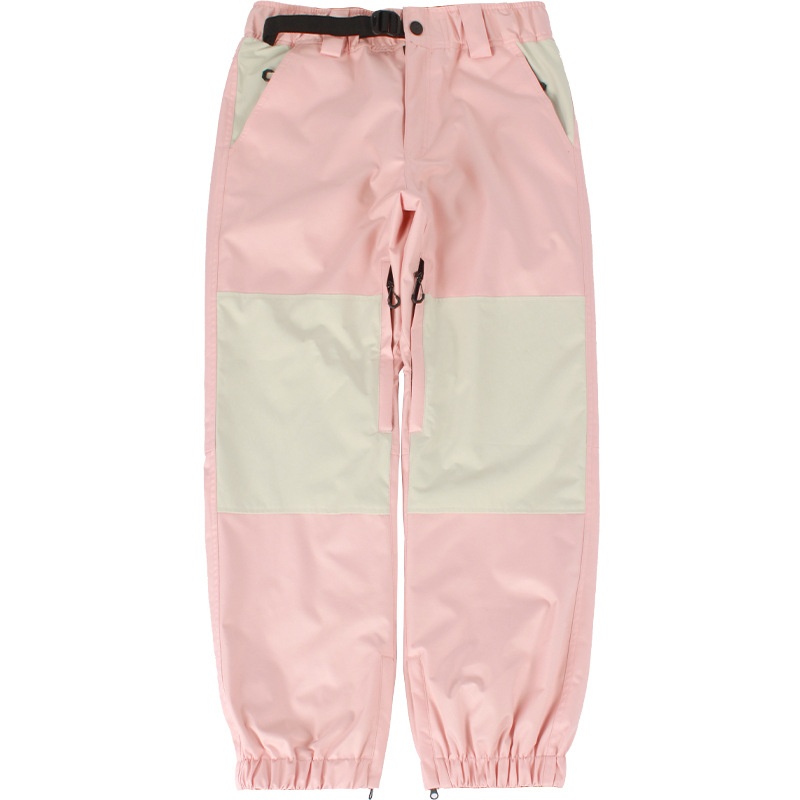 001 Damen-Snowboardhose mit Bündchen, locker geschnitten, wasserdicht, atmungsaktiv, warm, farblich abgesetzt, Arbeitshose, Schneehose für Herren, Outdoor-Skibekleidung_voghion.com