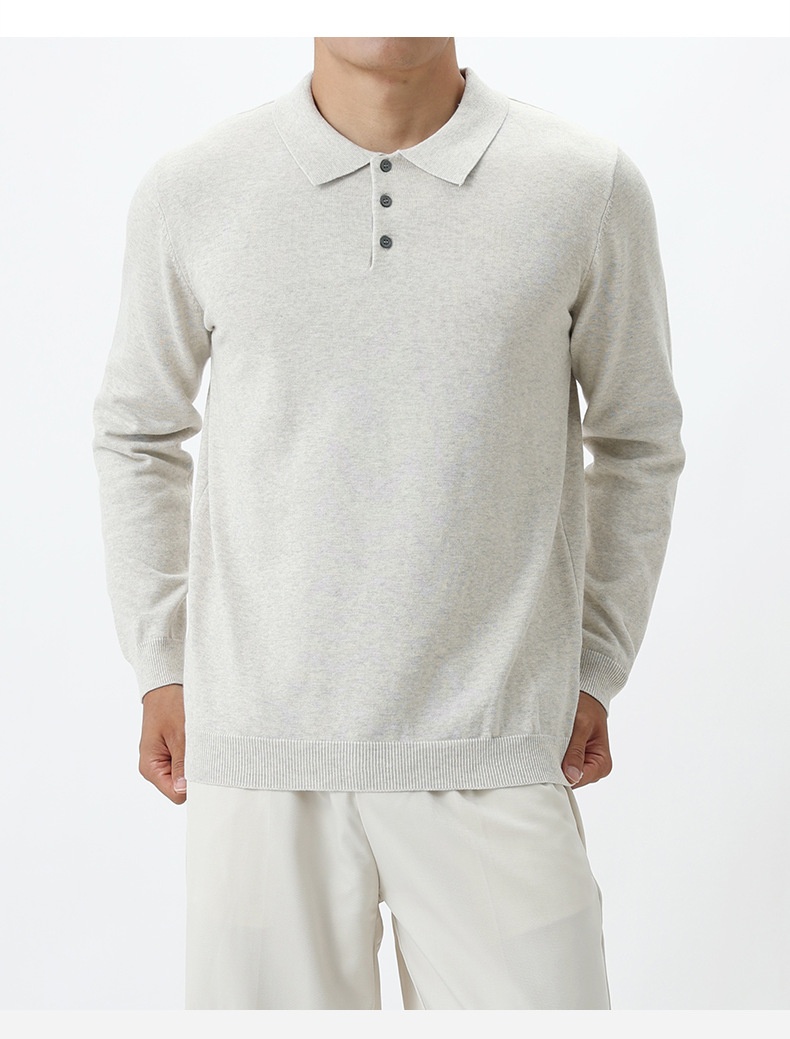Polo-Strickpullover im Old-Money-Stil für Herren mit Umlegekragen – ein lässiges und vielseitiges Langarmshirt für Herbst und Winter._voghion.com
