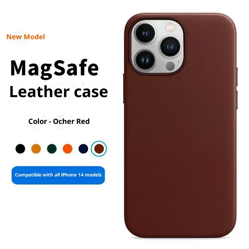 TechGlobe Compatible With Official Original IPhone 16 Max Leather 15P Magnetic Phone Case 14 Pro Protective Cover 13_voghion.com