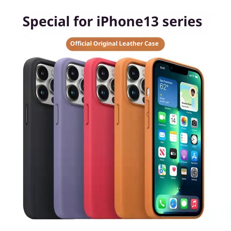 TechGlobe Compatible With Official Original IPhone 14 Max Leather 15P Magnetic Phone Case 13 Pro Protective Cover 12_voghion.com