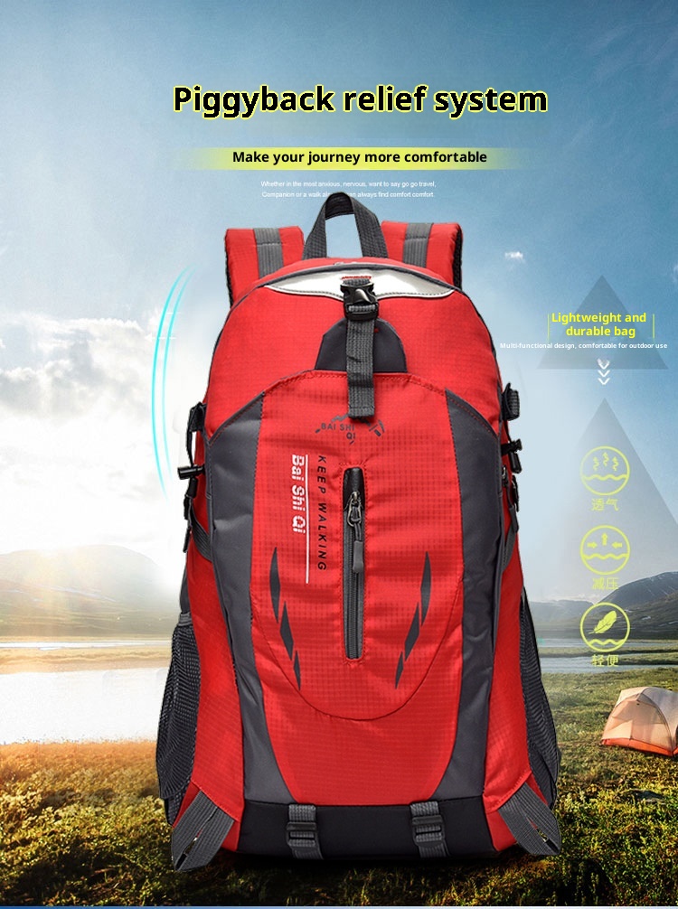 ActiveGo Men's New Lightweight Large Capacity Bag Waterproof Outdoor Multifunctional Travel Hiking Camping Backpack_voghion.com