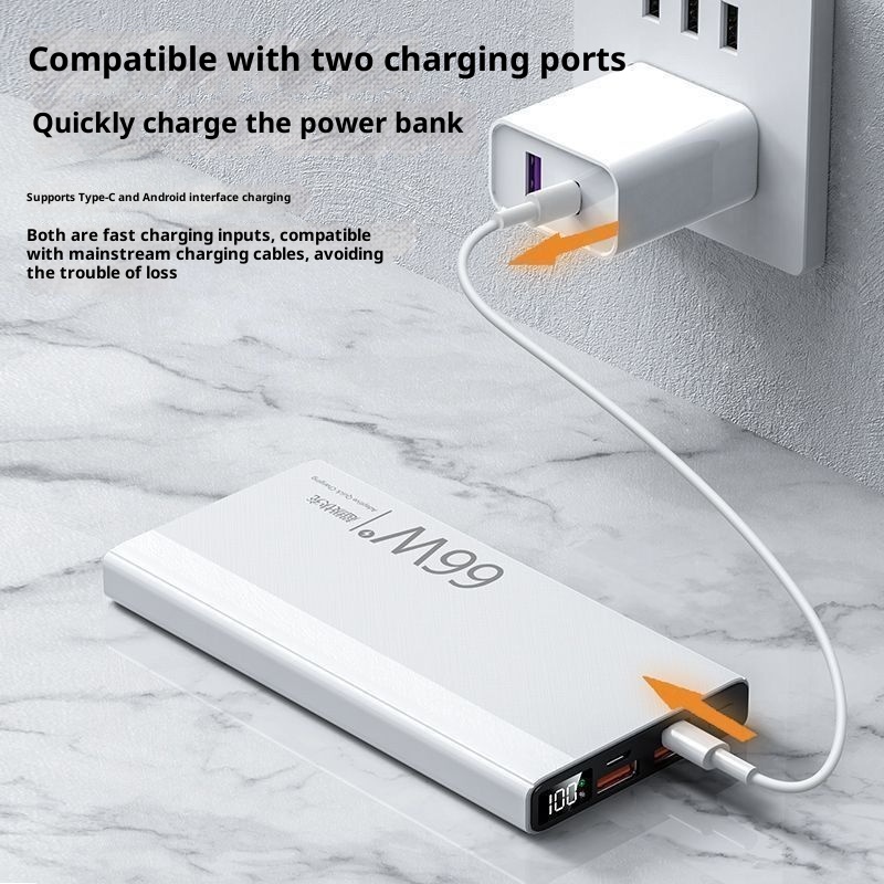 Techglobe 66W Super Fast Charging Ultra Large Capacity Bank 20000mAh 10000mAh Ultra-Sottile Compatto Portatile Alimentatore Mobile_voghion.com