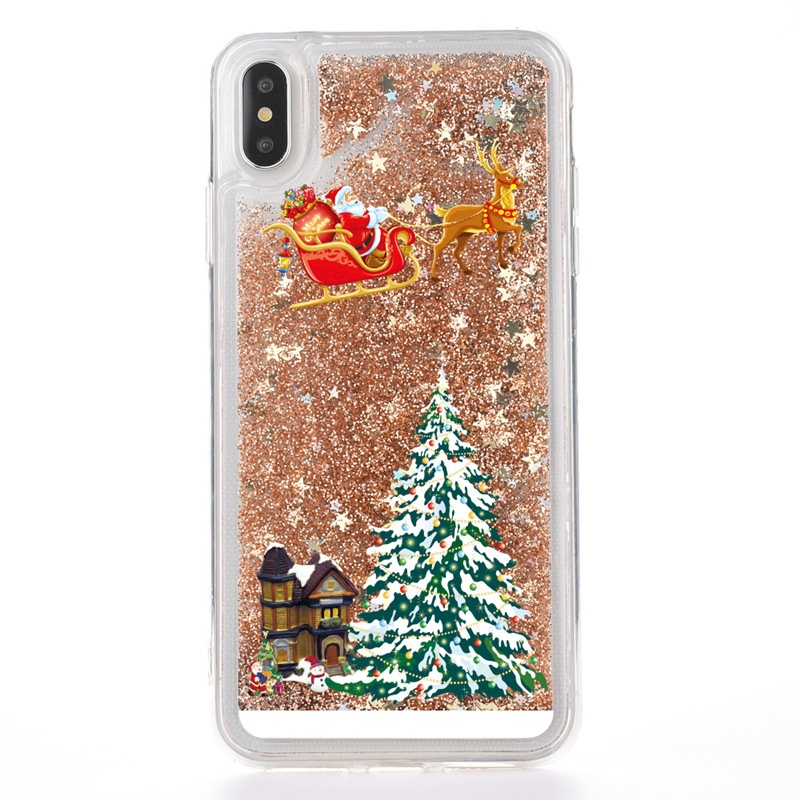 TechGlobe Compatible IPhone 16 Liquid Sand Phone Case Shockproof 15 Pro Personalized Creative 14 Women's 12 Christmas Tree_voghion.com