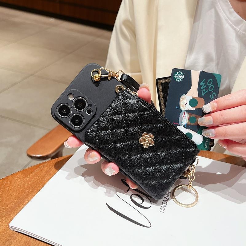 TechGlobe Camellia Suitable For OPPO Reno10pro+ Coin Card Holder Phone Case A1PRO Fashion A93S Crossbody New Model_voghion.com