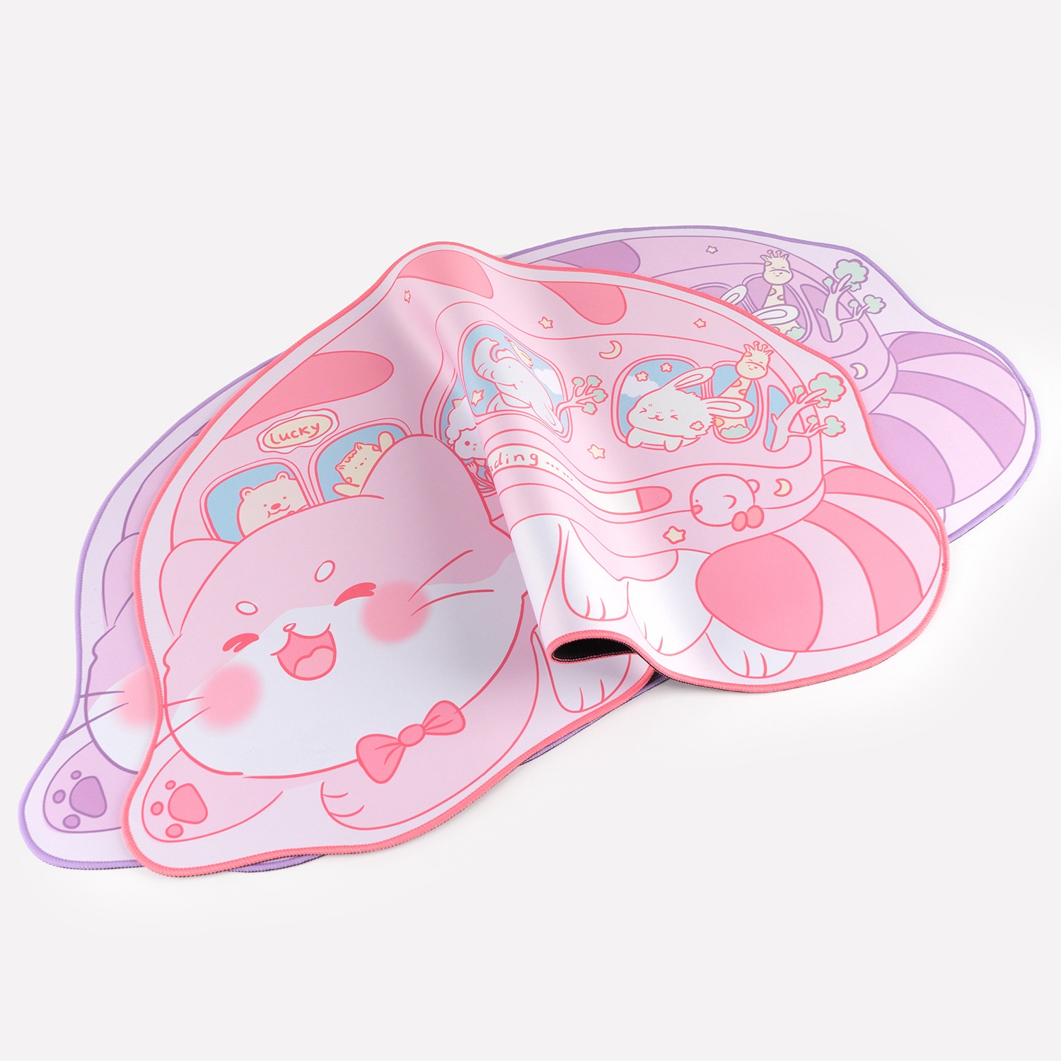 3c Cat Bus Mouse Pad Ins Cartoon Extra Large Wrist Rest Keyboard Tray Office Desk Non-Slip Mat Gaming_voghion.com