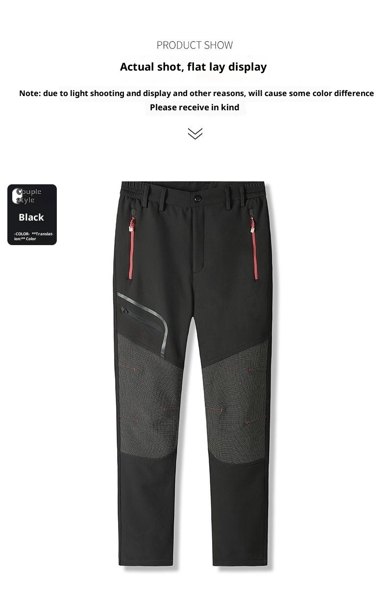 001 Wasserdichte, winddichte, fleecegefütterte, dicke, warme Outdoor-Wander-, Bergsteiger- und Skihose, Softshell-Cargohose für Freizeit und Freizeit_voghion.com
