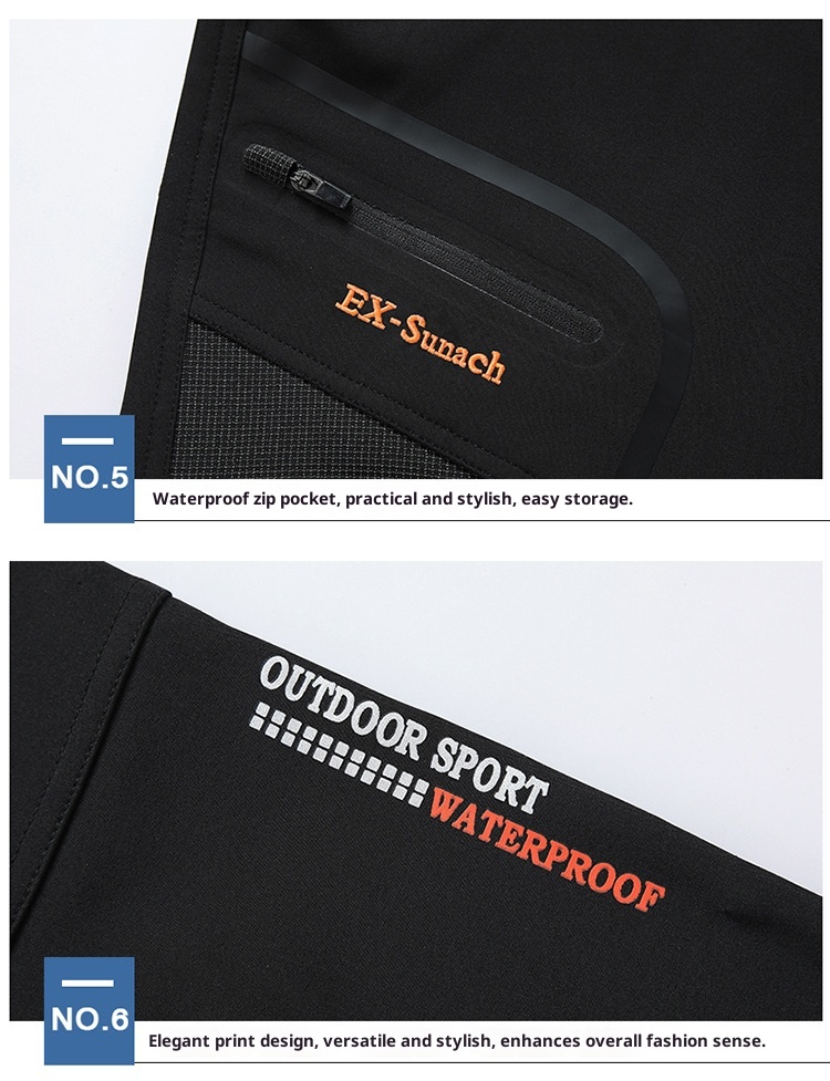 001 Cross-Border Outdoor Softshelljacke, mitteldick, warm, für Herbst und Winter, Skifahren, Bergsteigen, locker, winddicht, wasserdicht_voghion.com