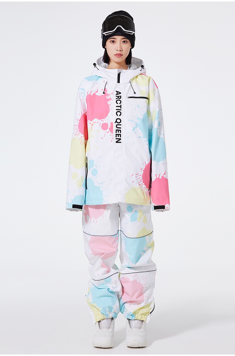 001 Damskie i męskie spodnie narciarskie OVERSIZE Zimowe, wodoodporne, ciepłe, wiatroszczelne, do jazdy na snowboardzie_voghion.com