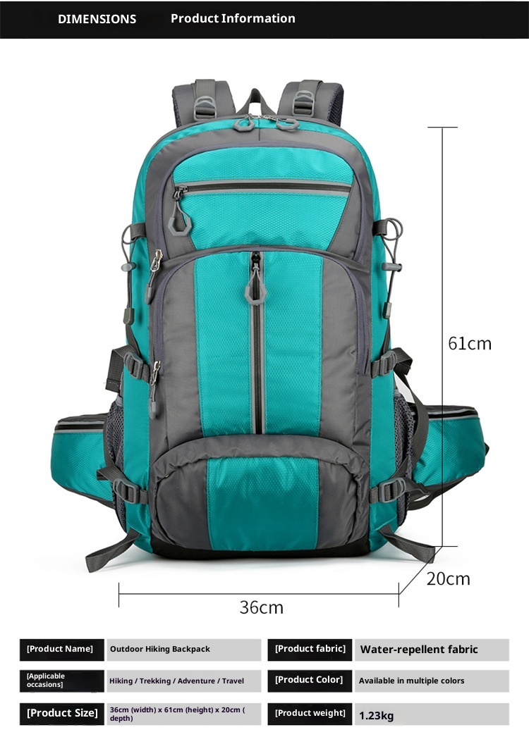 Sac à dos ActiveGo Outdoor Bag grande capacité pour la randonnée, homme, imperméable, idéal pour les voyages et les sports tout-terrain, léger et respirant._voghion.com
