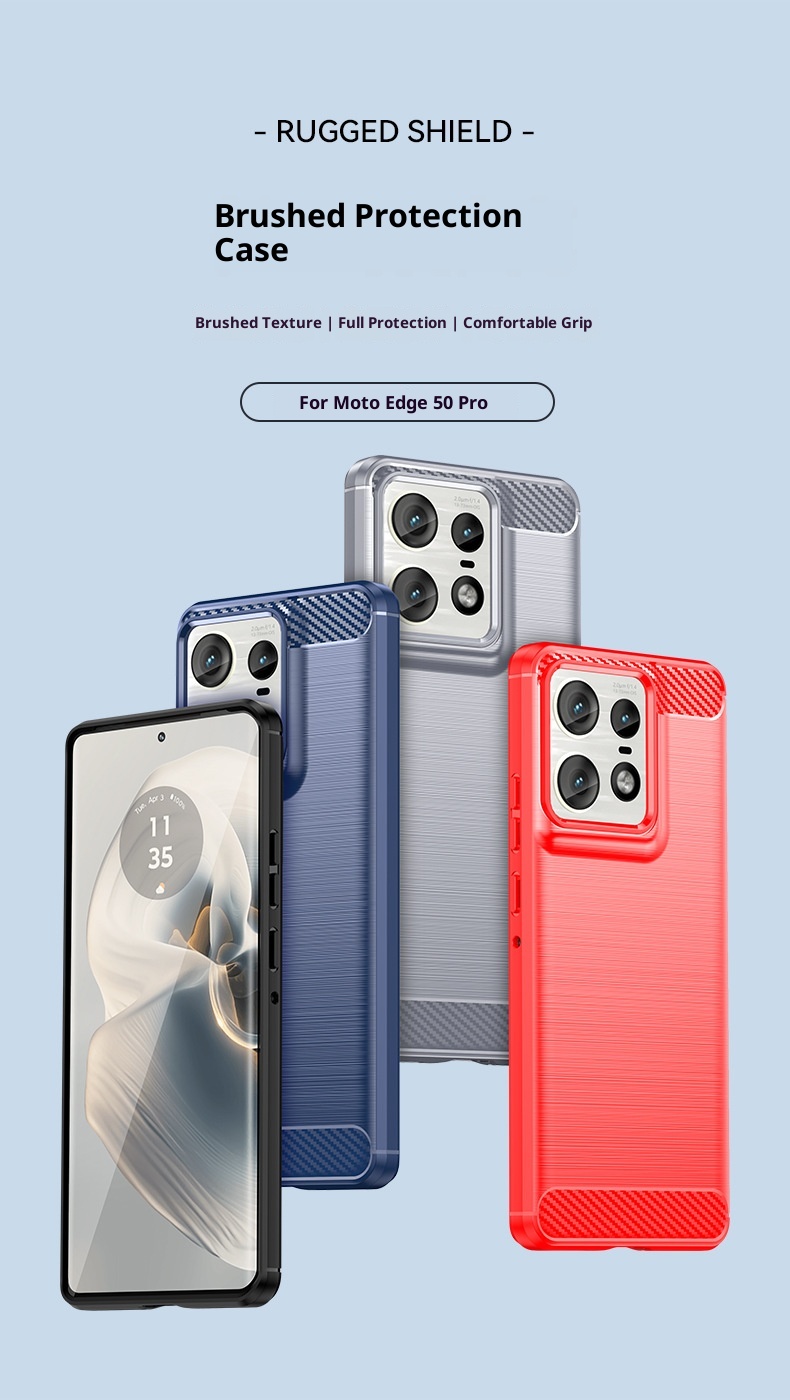 TechGlobe compatibile con la custodia G04S per MOTO Edge 50 Pro Custodia per telefono G04 5G in morbido silicone con trama in fibra di carbonio_voghion.com