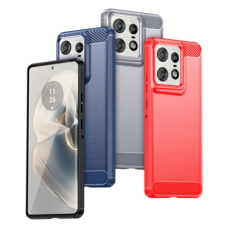 TechGlobe compatibile con la custodia G04S per MOTO Edge 50 Pro Custodia per telefono G04 5G in morbido silicone con trama in fibra di carbonio_voghion.com