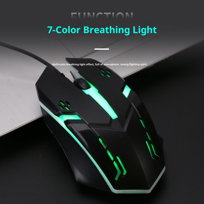 Techglobe Cross-Border Hot-Selling Wired Mechanical RGB Lightweight Gaming PUBG Glowing Mouse Factory_voghion.com