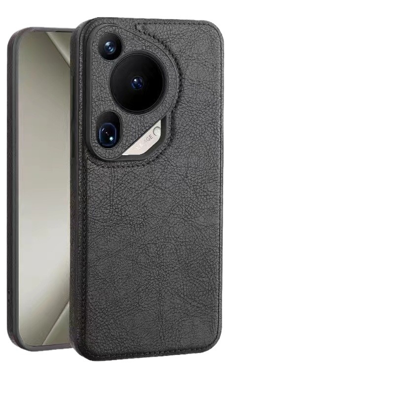 TechGlobe Premium Rote Stoßfeste Schlichte Handyhülle Passend für Huawei P70 Pro Business Herren Leder Mate70_voghion.com