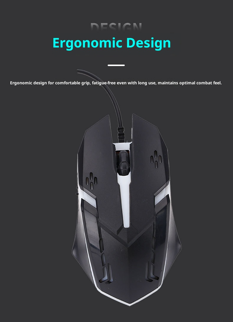 Techglobe Cross-Border Hot-Selling Wired Mechanical RGB Lightweight Gaming PUBG Glowing Mouse Factory_voghion.com