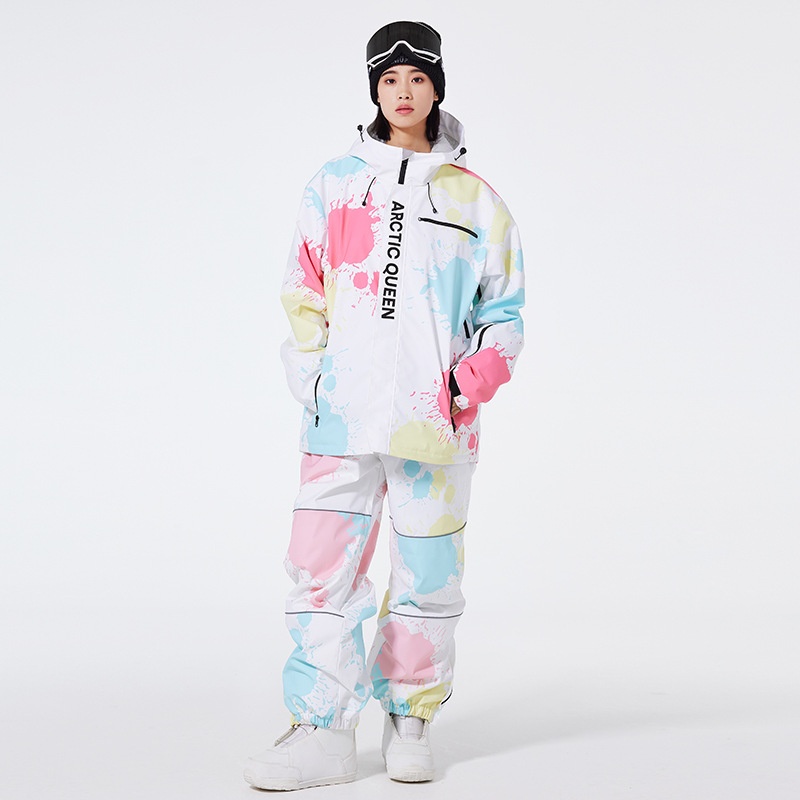 001 Damskie i męskie spodnie narciarskie OVERSIZE Zimowe, wodoodporne, ciepłe, wiatroszczelne, do jazdy na snowboardzie_voghion.com