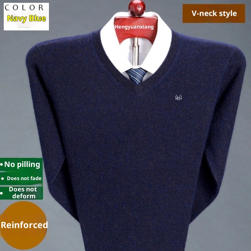 boy Boy Boy Clearance Hot-Selling Winter Warmth Middle-Aged Dad's Wool Solid Color Base Sweater For Men One-Piece Dropshipping_voghion.com