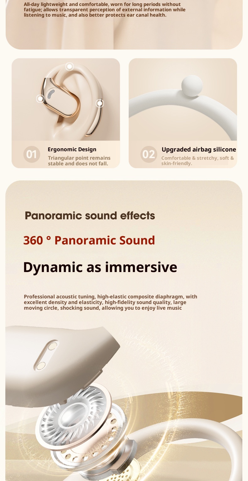 3c Premium M76 Open Draadloze Bluetooth-oortelefoons Air Bone Conduction Oorhaak Hardloop-sporthoofdtelefoon 5.4_voghion.com