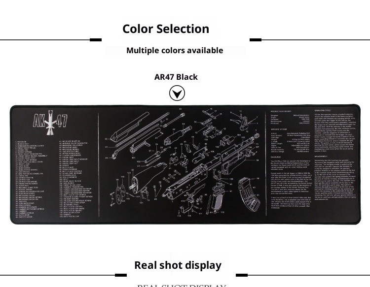 3c Cross-Border Hot Selling AK-47 Model Disassembly Waterproof Gun Cleaning Competitive Gaming Mouse Pad_voghion.com