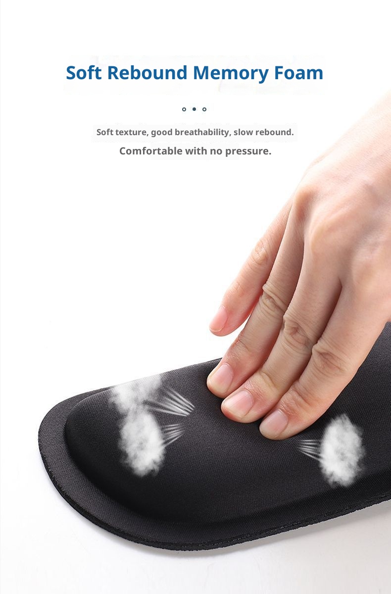 3c Mouse Memory Foam Wrist Rest For Computer Laptop Gaming Office E-sports Small Size With Hand Support Pad_voghion.com