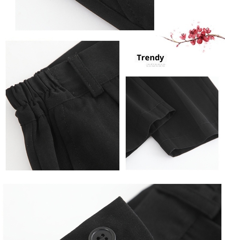 boy School Men Japanese College Student Clothing Long DK Straight Pants Black Boys Korean Style Class Uniform Trousers_voghion.com