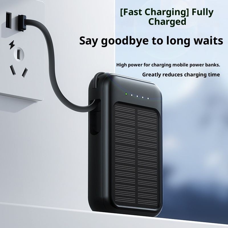 Techglobe 20000mAh Grande capacità solare transfrontaliera Mini Power Bank portatile con quattro cavi all'ingrosso_voghion.com