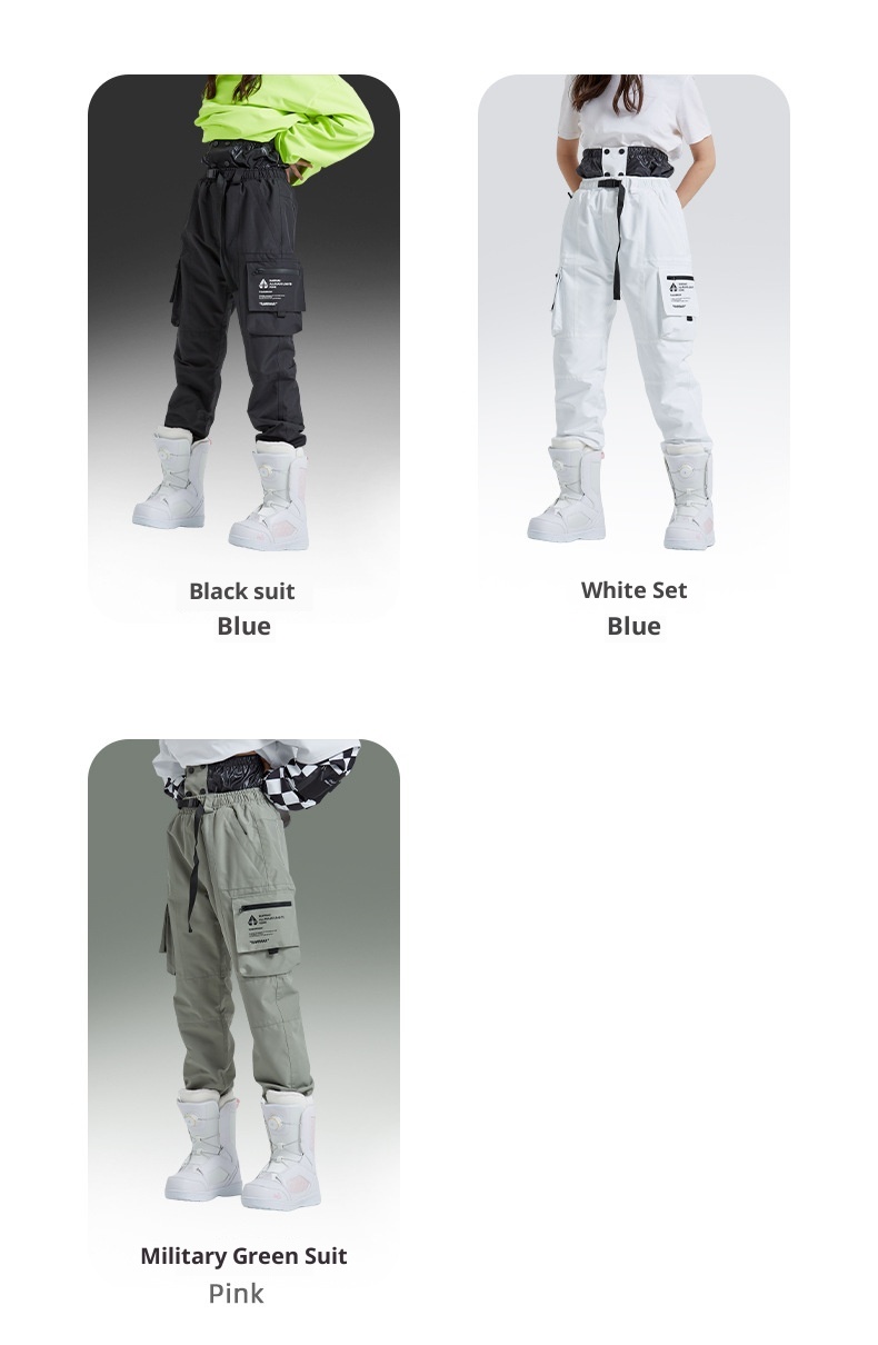 001 2023 Modne unisexowe spodnie snowboardowe wodoodporne i ciepłe, narciarskie, cargo, haremki_voghion.com